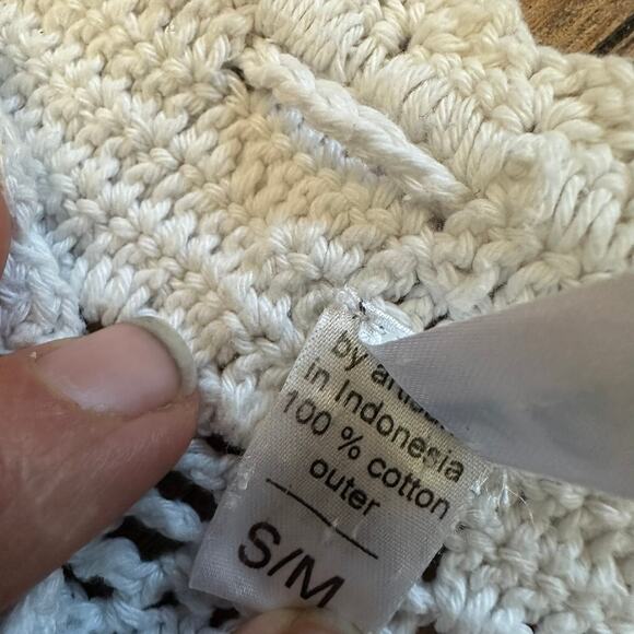 Andi Bagus Bingin Beach Pant cream stacked crochet pants swim coverup Womans S/M - Picture 7 of 11